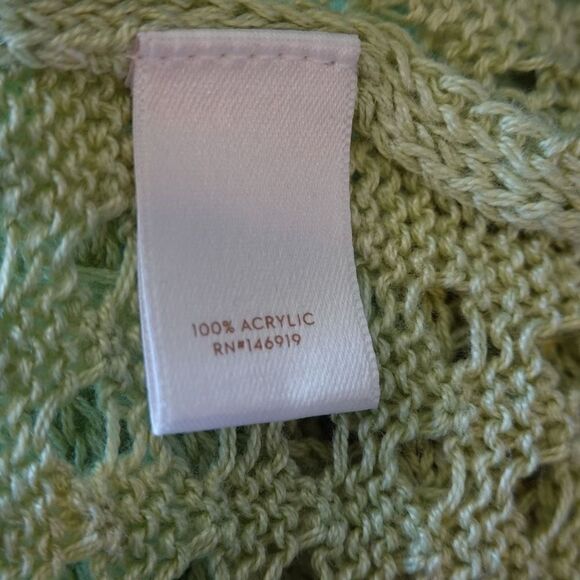 LC Lauren Conrad Multi Pattern Crochet Cropped Sweater - Light Green - M - Picture 14 of 15